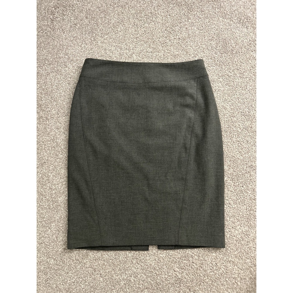 LOFT Pencil Skirt Womens 6 Gray Excellent Back Vent Lined Professional Career - Picture 2 of 7